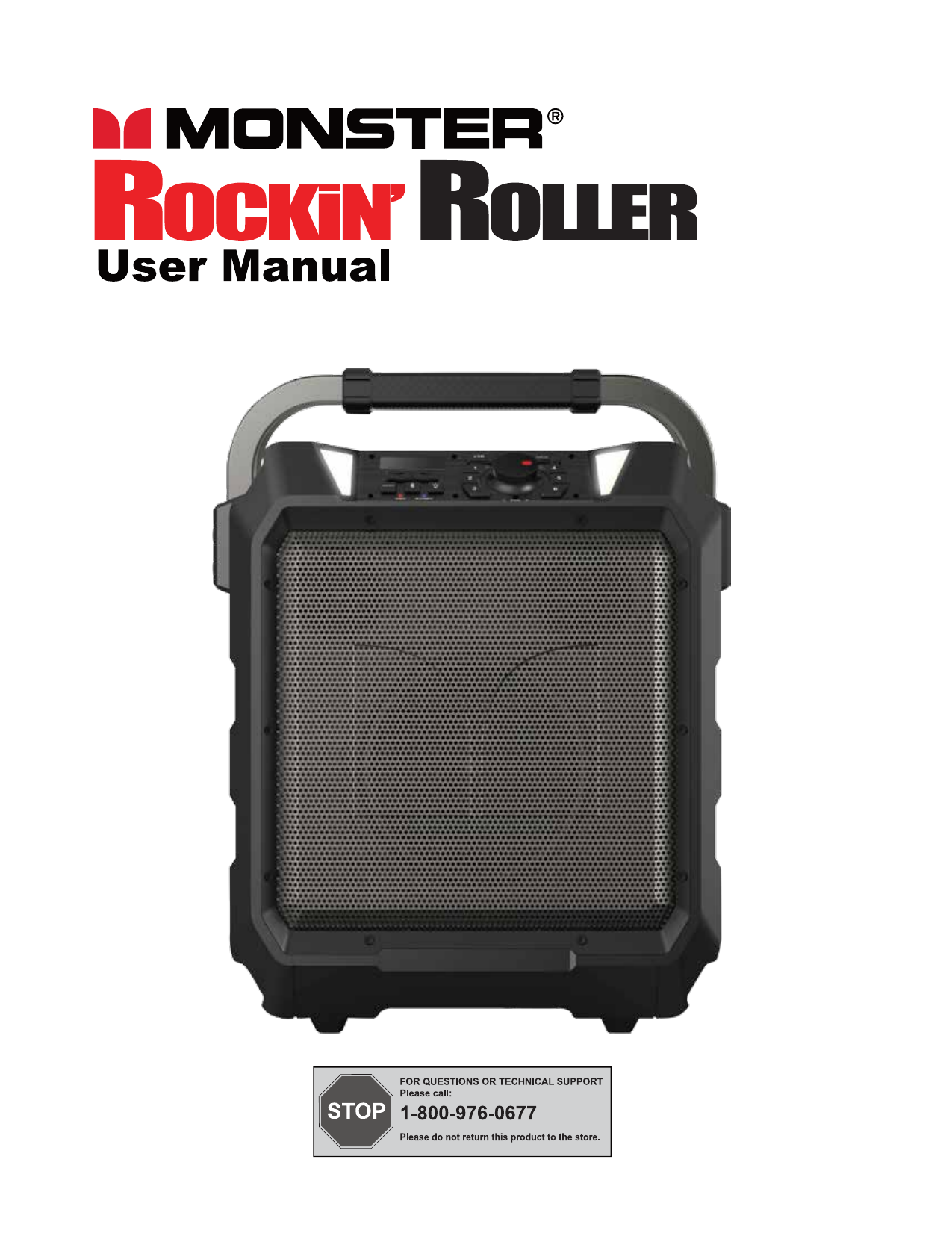 Monster Rockin' Roller Bluetooth Wireless Portable Speaker Black
