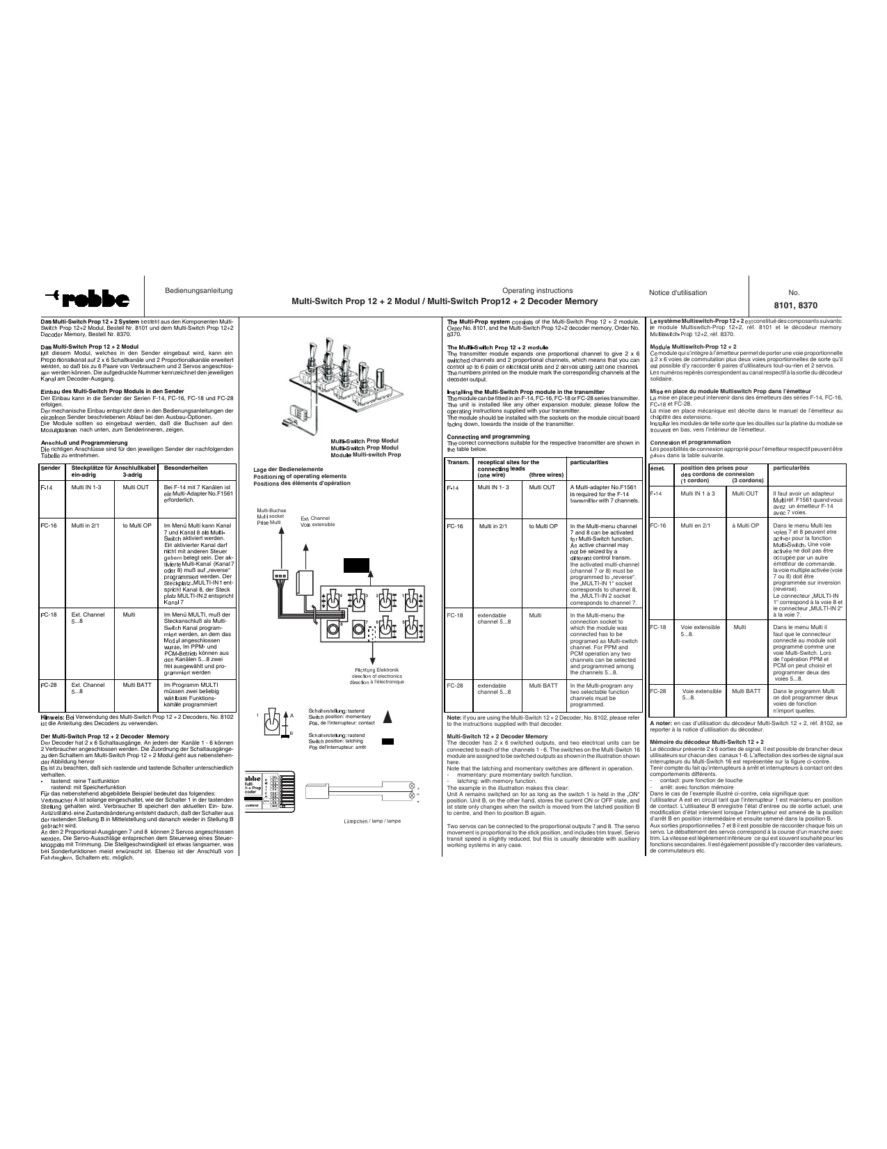 Robbe Multi Switch Prop 12 2 170 Operating Instructions Manualzz