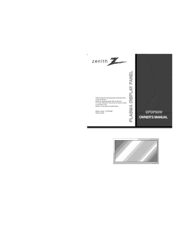 Zenith DPDP60W Owner's Manual | Manualzz