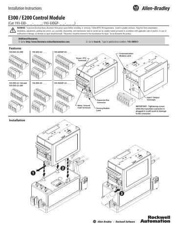 Allen-Bradley E300 Installation Instructions | Manualzz