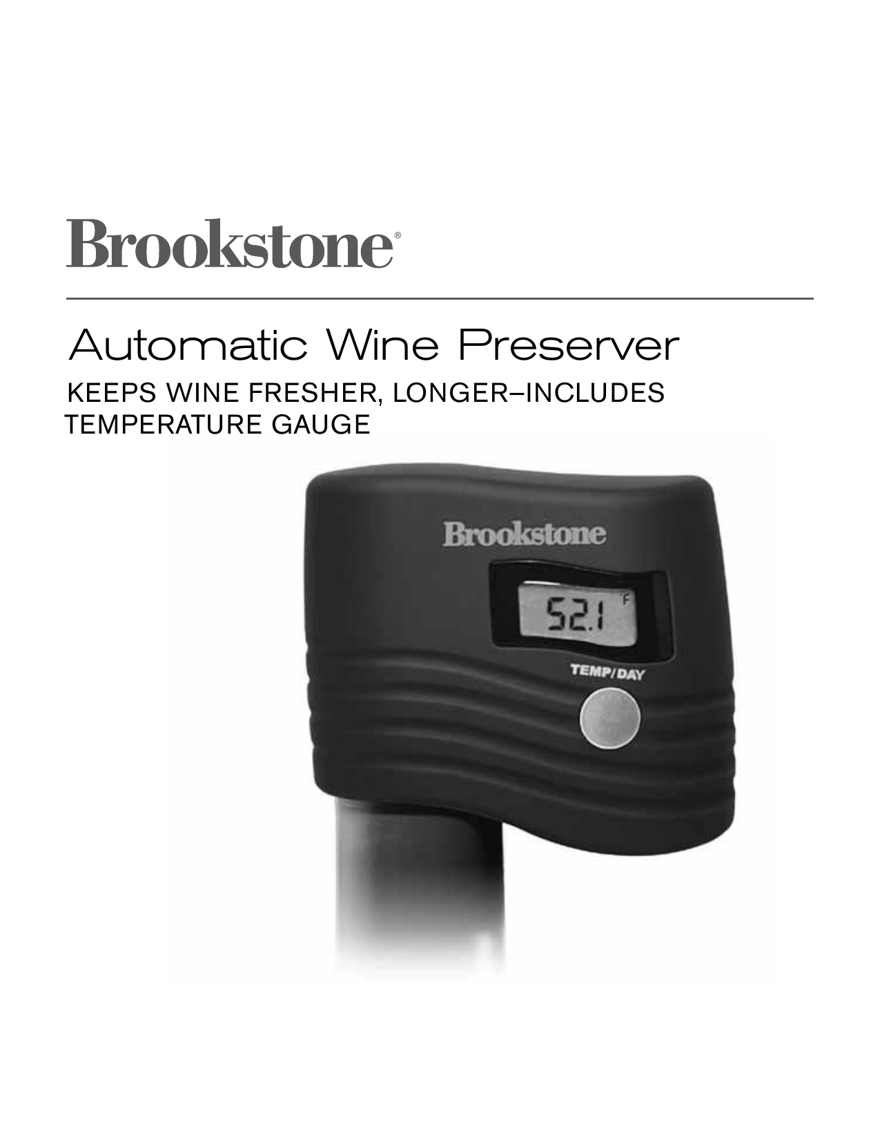 Brookstone Automatic Wine Preserver User Manual Manualzz