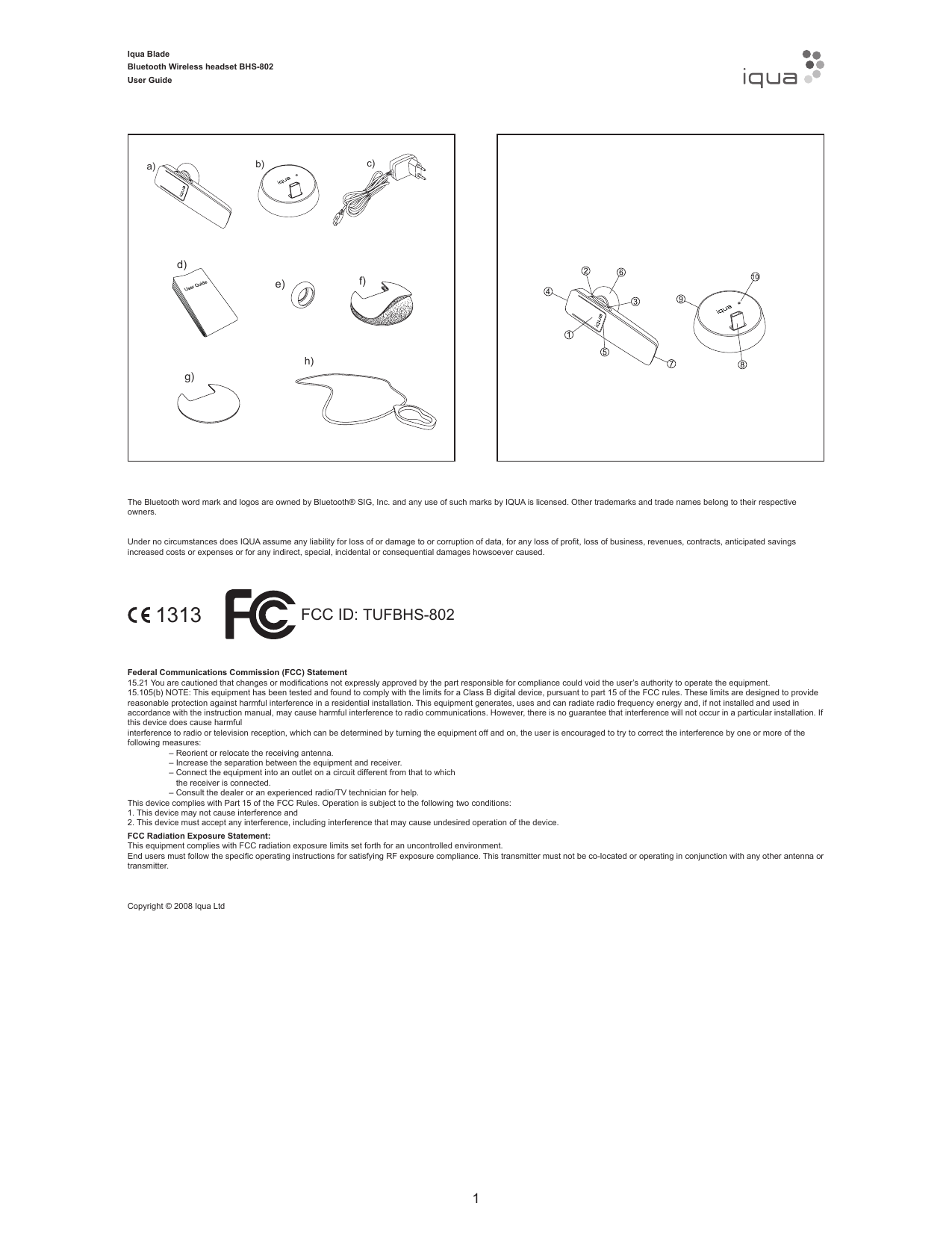 Iqua Blade Bhs 802 User Manual Manualzz