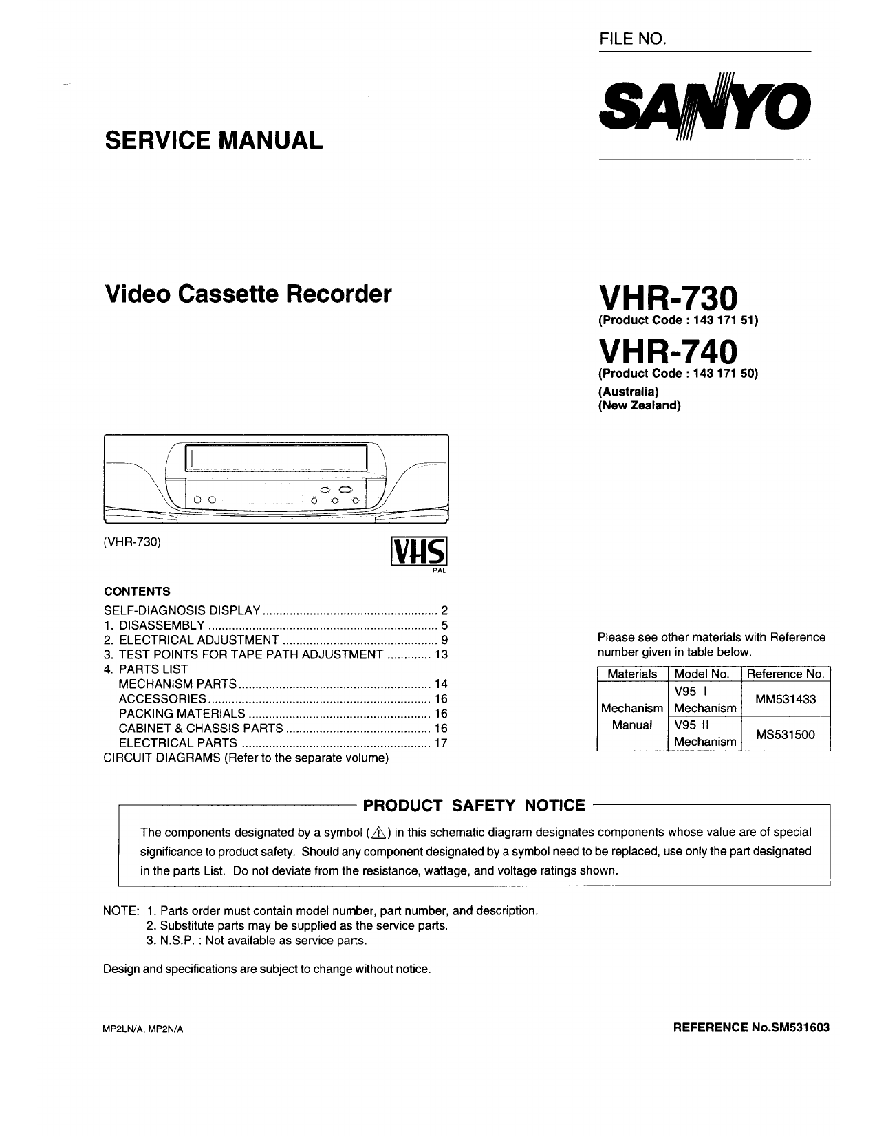 sanyo model numbers