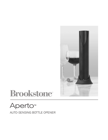 Using the Wine Opener. Brookstone APERTO | Manualzz