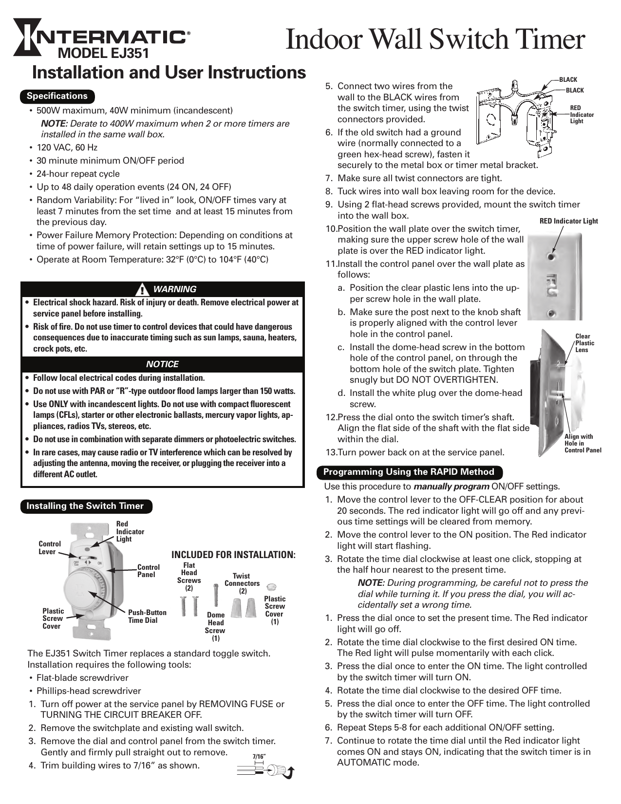 Old Intermatic Light Timer Instructions Shelly Lighting