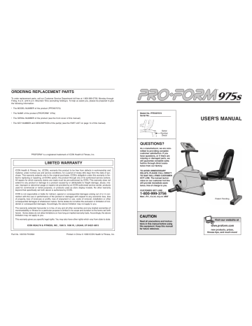 Proform 975s exercise bike hot sale