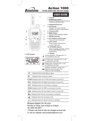 Binatone Action 1000 User Manual | Manualzz