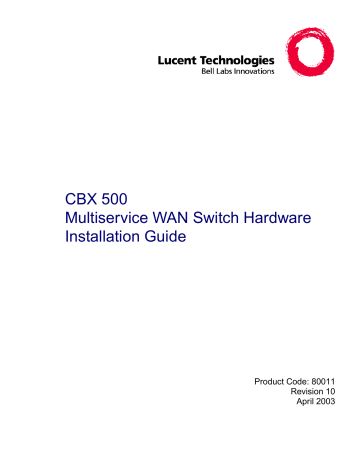 Lucent Technologies CBX 500 Installation Manual | Manualzz