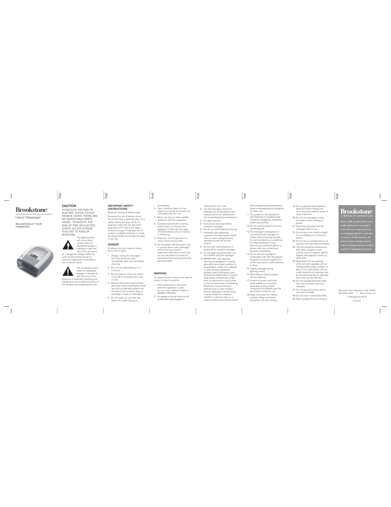 Brookstone 313181 Manual Manualzz