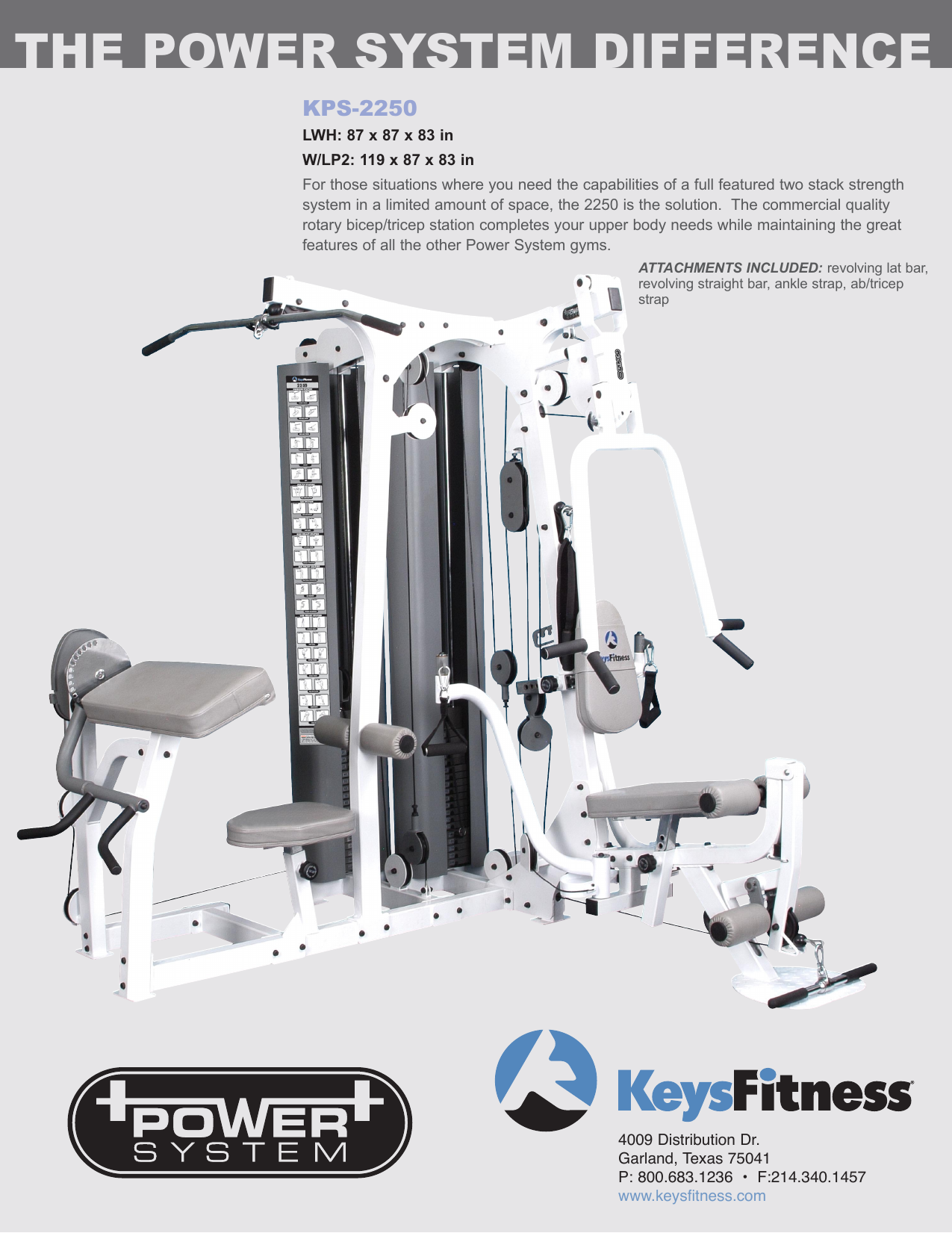 Keys Fitness Power System KPS 2250 Specifications Manualzz