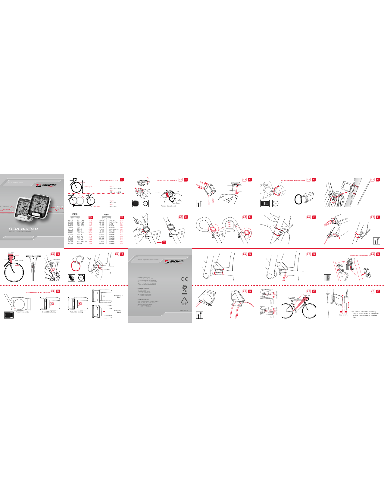 Sigma 1606l wheel online size chart