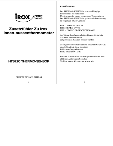 Irox HTS12C Owner Manual | Manualzz