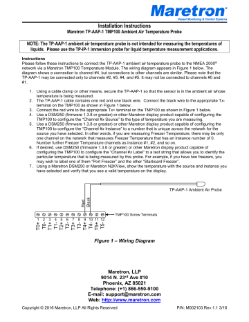 Maretron Tp p 1 Ambient Air Temperature Probe Installation Instructions Manualzz