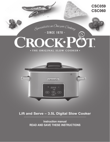 Crock-Pot Manual Slow Cooker, 3 Quart (SCR300-B ) 