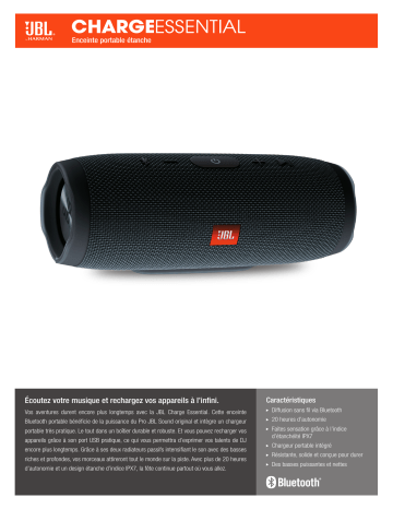 JBL Charge Essential Enceinte Bluetooth Product Fiche Manualzz