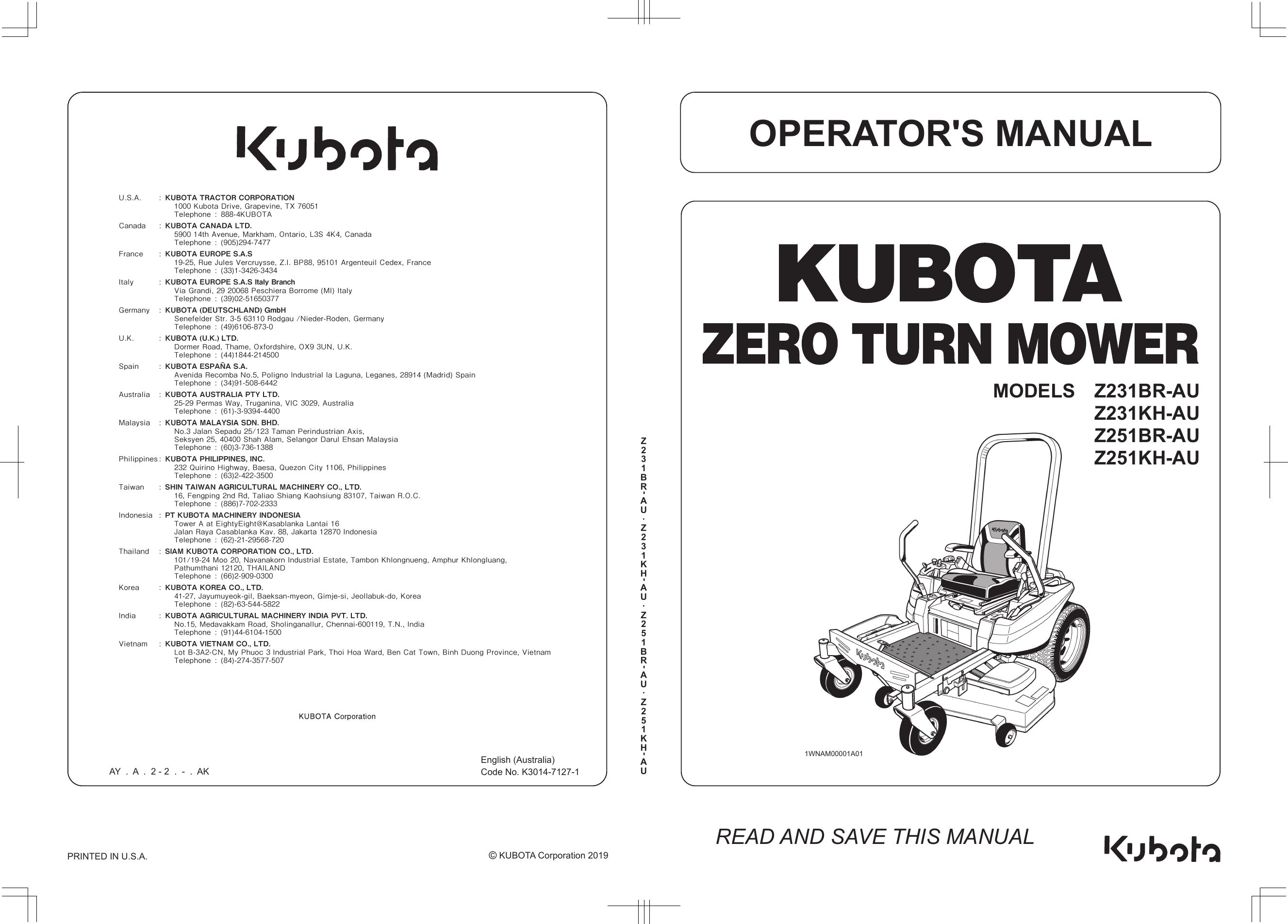 kubota kh 31 manual