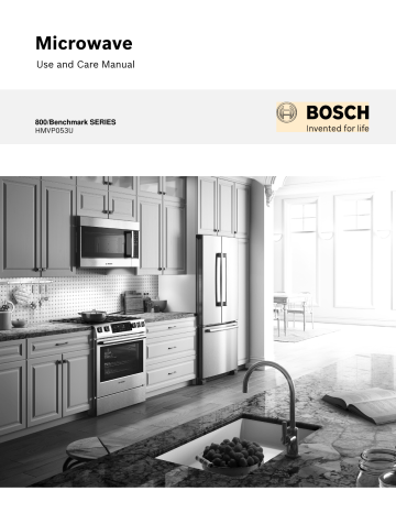 Bosch Benchmark HMVP053U Benchmark Series 30 Inch Over the Range Microwave Oven Manual | Manualzz