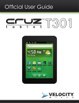 Velocity Micro Cruz T301 Owner Manual