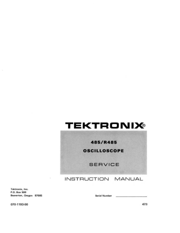 Tektronix 465 & DM44 Instruction Manual Comb Bound & Protective Plastic Covers 