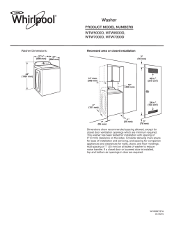 Whirlpool WTW7120HW - Owner's manual, Reference guide, Specification
