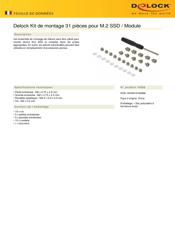 Delock Vis Kit de montage 31 pièces pour modules M.2 SSD