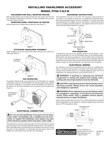 ProCom Heating PF06-YJLF-B Automatic/Manual Thermostat Blower Product  Manual | Manualzz