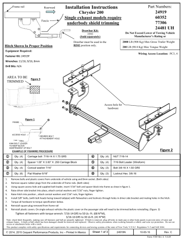 Draw-Tite 24919 Class I Trailer Hitch Guide d'installation | Manualzz