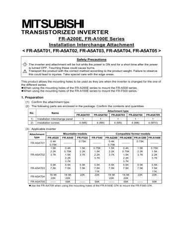 Mitsubishi Electric Fr A5at Instruction Manual Manualzz