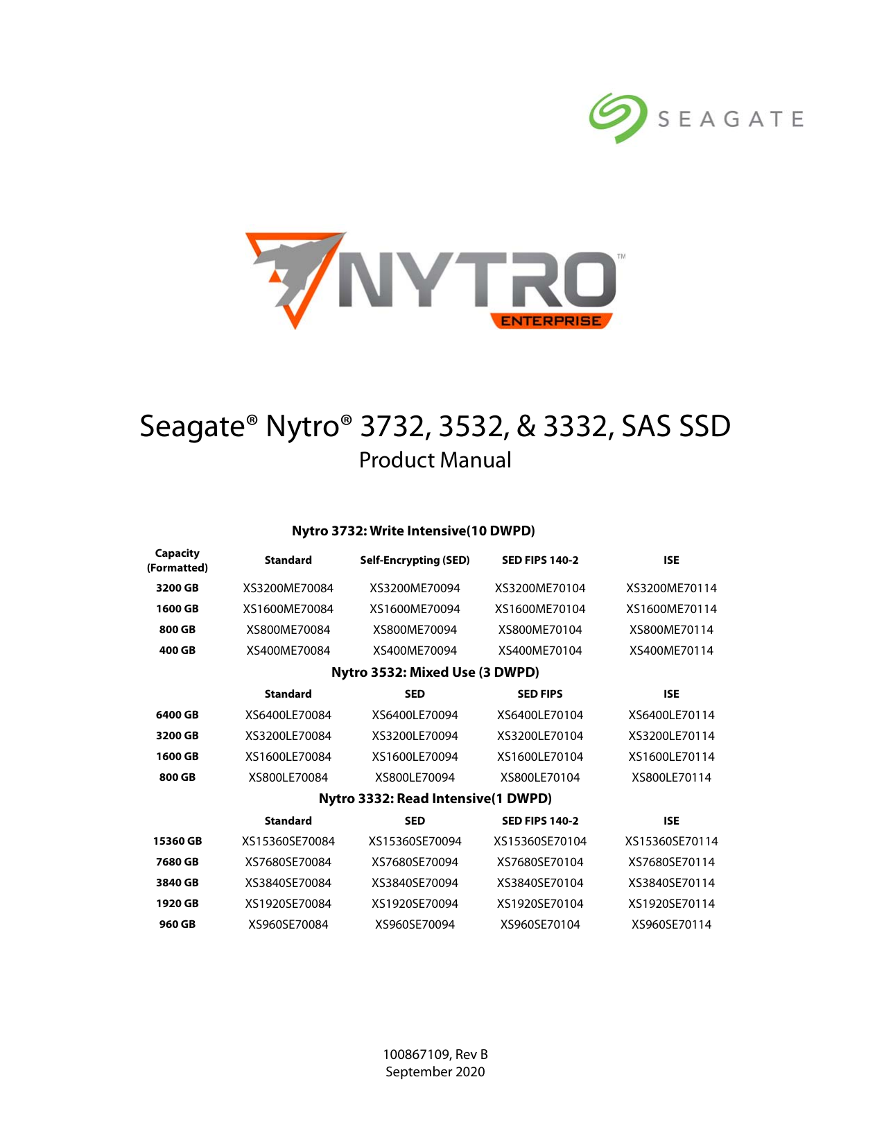 Seagate XS400ME70084 Nytro 3732 400GB User Manual | Manualzz