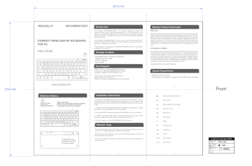 Macally RFCOMPACTKEY Keyboard Owner Manual | Manualzz