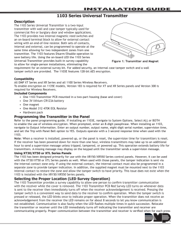 DMP Electronics 1103 Series Installation Manual | Manualzz