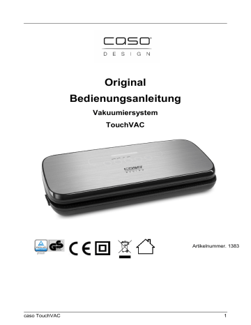 Caso TouchVac - 1383 Owner Manual | Manualzz