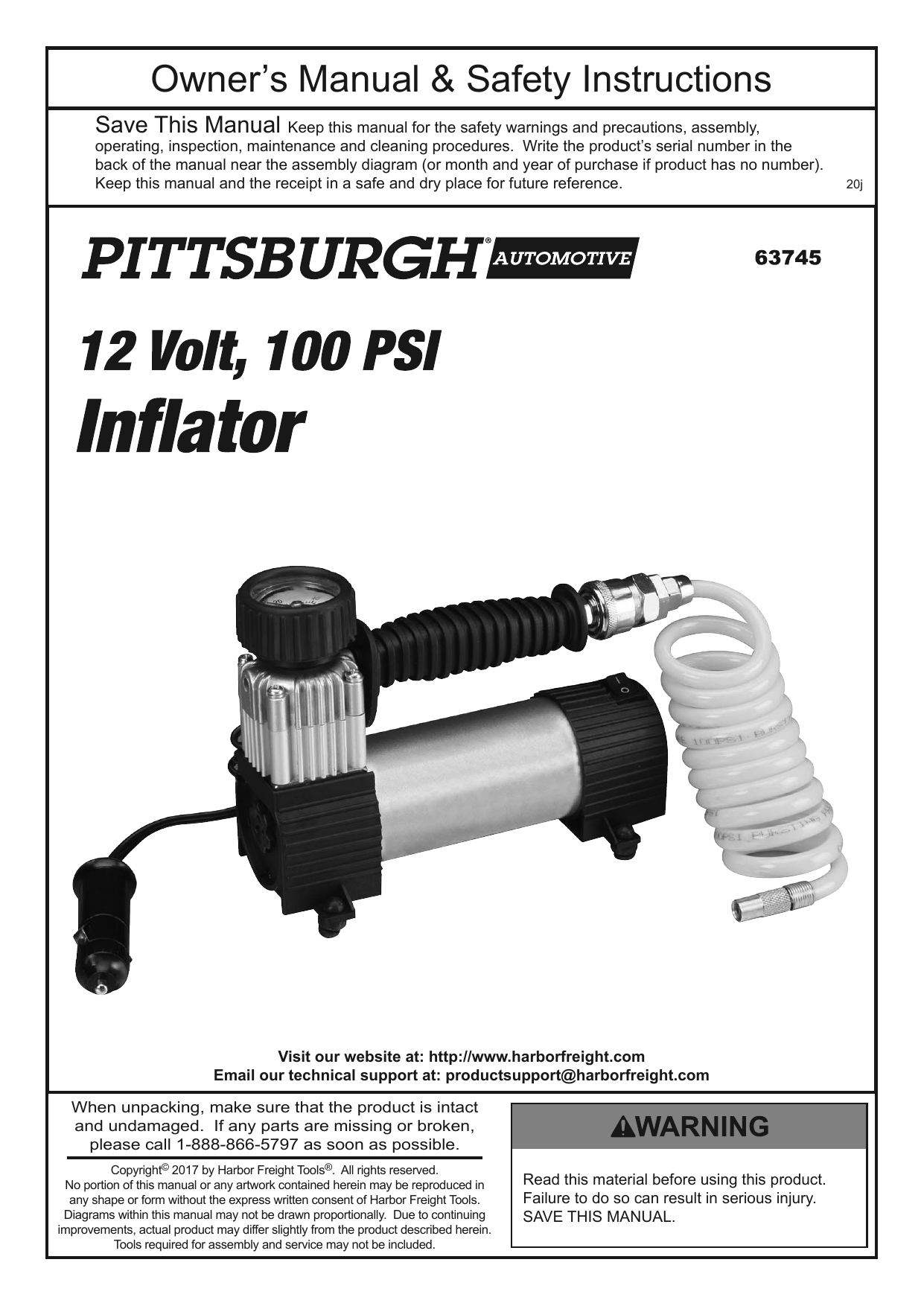 12V 100 PSI High Volume Air Inflator