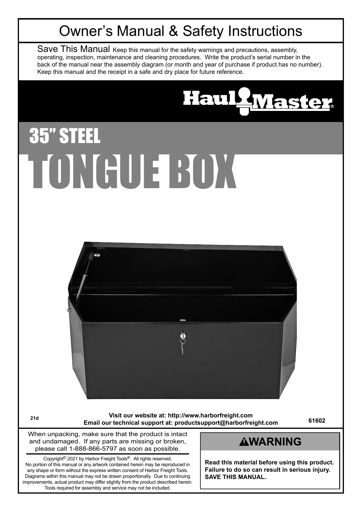 187 Key Only For HaulMaster Trailer Tongue Box Harbor, 53 OFF
