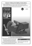 CENTRAL FORGE Item 63775-UPC 193175411617 5 in. Swivel Vise Owner's Manual