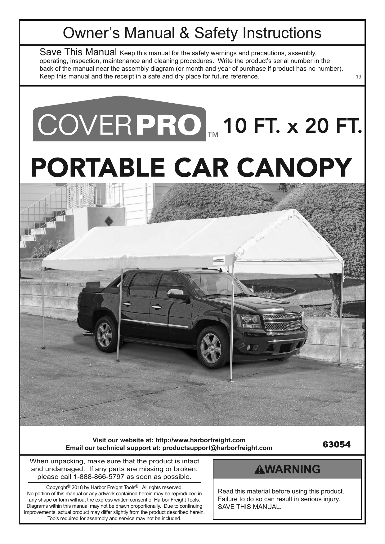 Coverpro canopy clearance parts