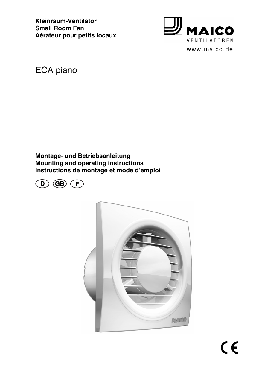 Badlüfter Maico ECA Piano Standard Lüfter Entlüftung Ventilator