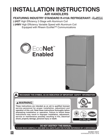 Wiring Schematic For Rheem Air Handler - Wiring Diagram