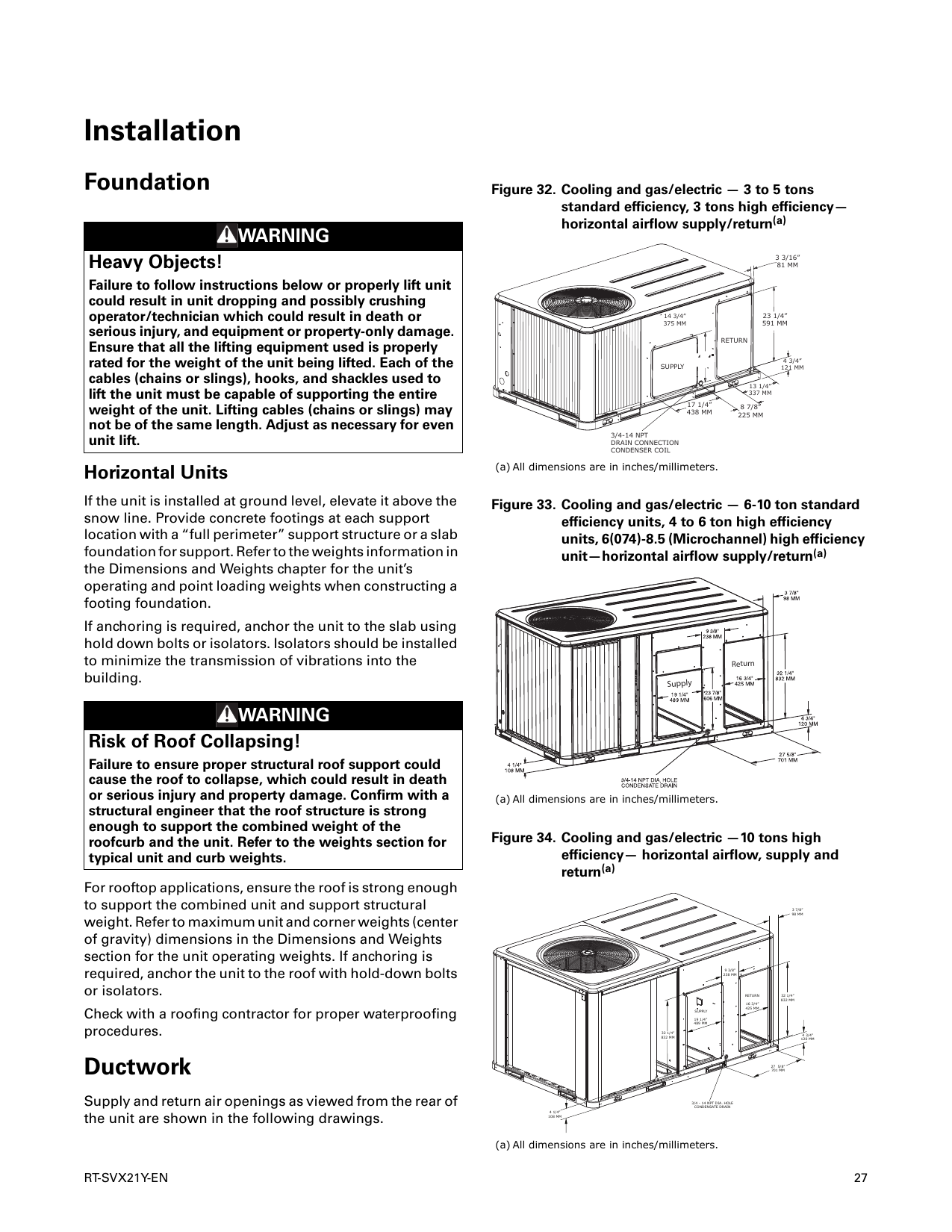 TRANE Package Units(both Units Combined) Manual L0904649
