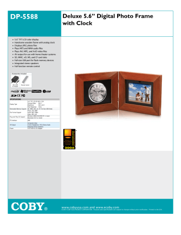 Coby DP-5588 Specifications | Manualzz