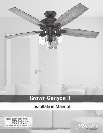 Hunter Fan 50427 Ceiling Owner S Manual Manualzz Hunter Fan 50427 Ceiling Owner S, Hunter Crown Canyon Ceiling Fan