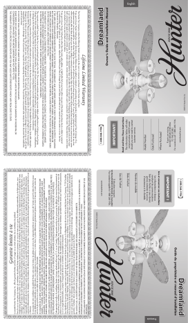 Hunter Fan 51043 Ceiling Parts Guide Manualzz Hunter Fan 51043 Ceiling Parts, Hunter Dreamland Ceiling Fan