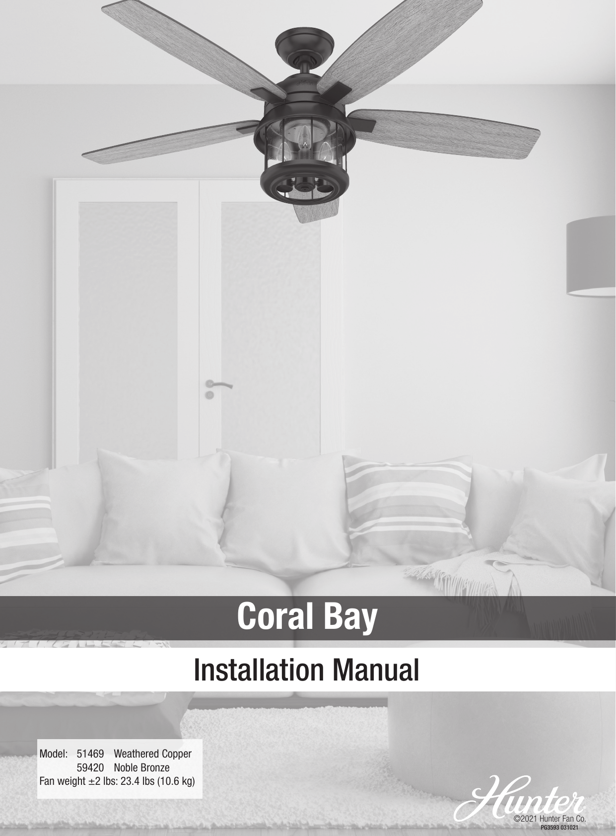 Hunter Fan 59420 Ceiling Fan Owner's 