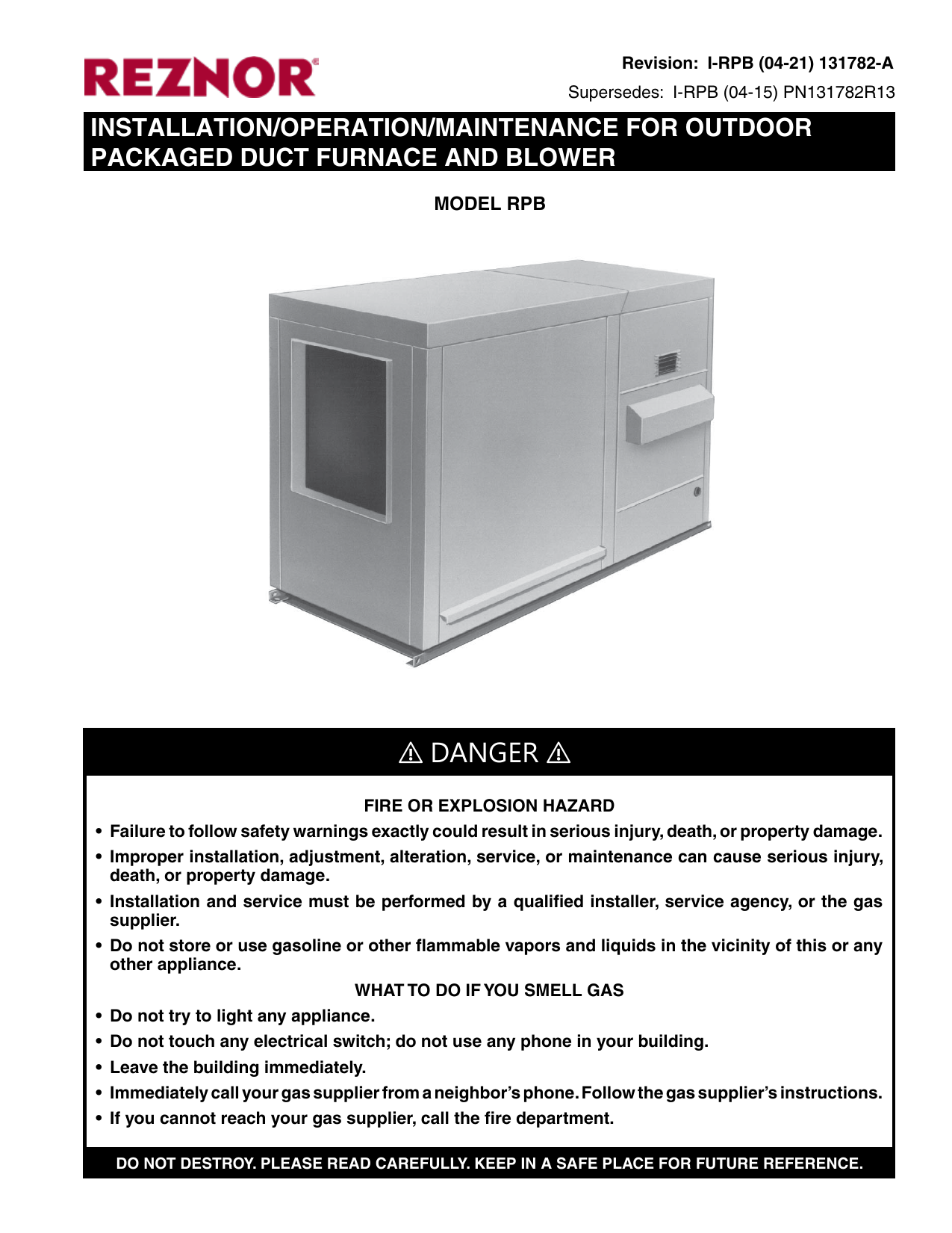 Reznor RPB Installation Manual | Manualzz Wiring Diagram Override Thermostat Reznor Ag3 Manualzz
