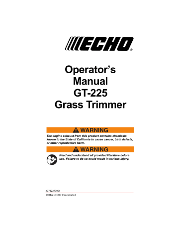 Echo GT-225 User manual | Manualzz