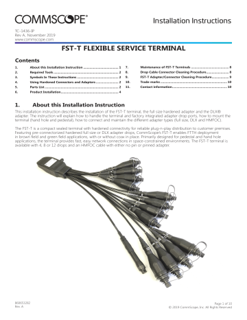 Commscope Instructives CommScope FST-T Installation Instructions Manual | Manualzz