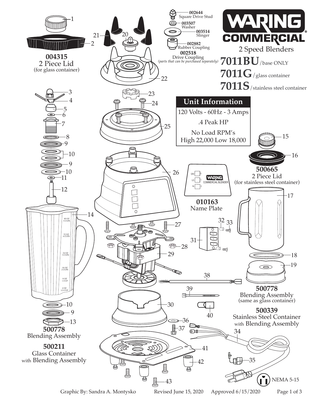 Waring CB15 Parts Diagram