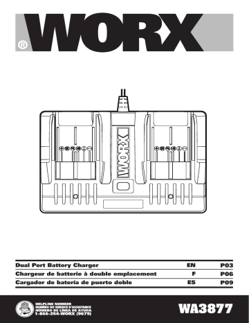 WORX WA3877 40V Share Volt Dual Port Battery Charger Owner s