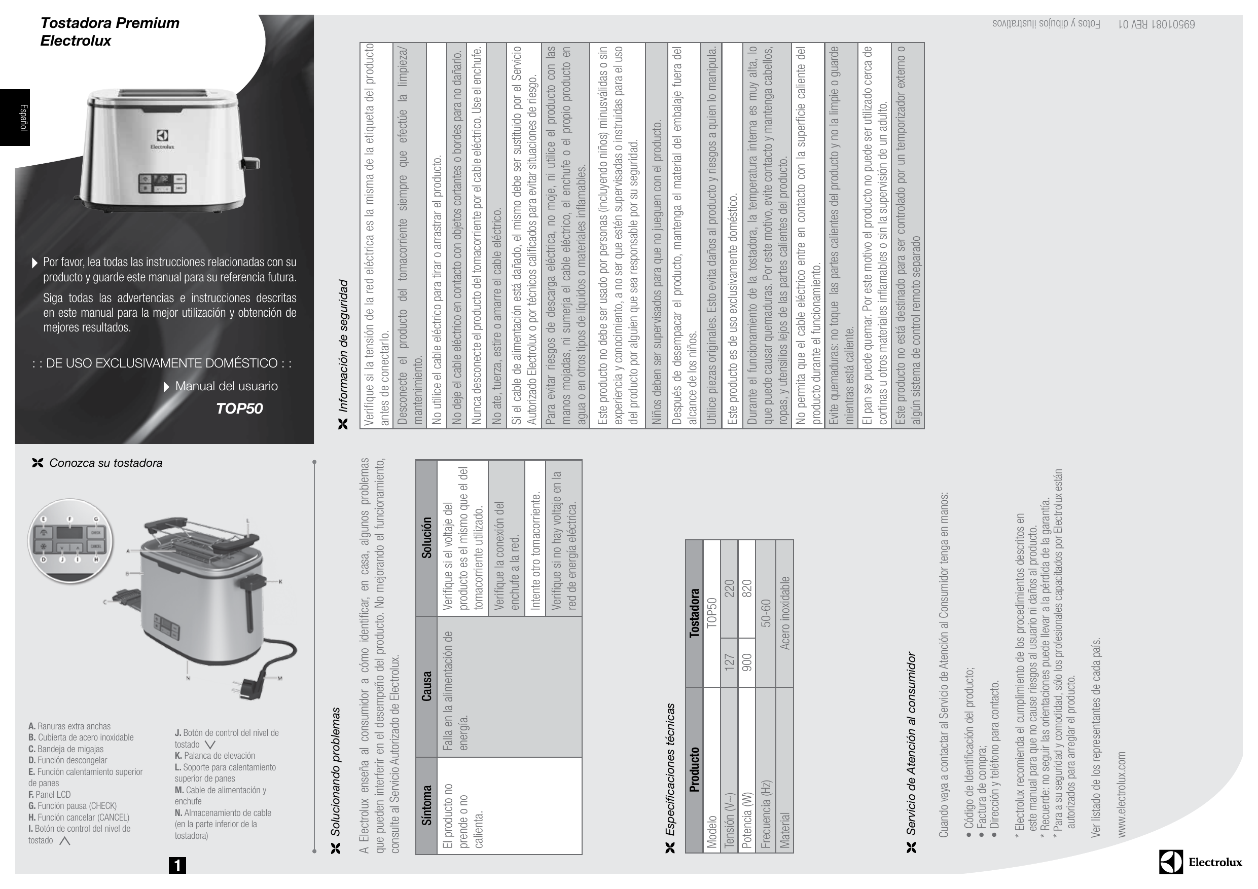 Tostadora electrolux online manual