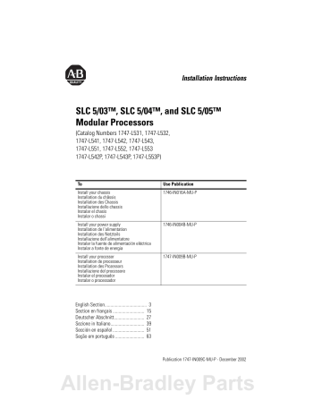 Allen-Bradley SLC 5/04, SLC 5/03, SLC 5/05 User manual | Manualzz